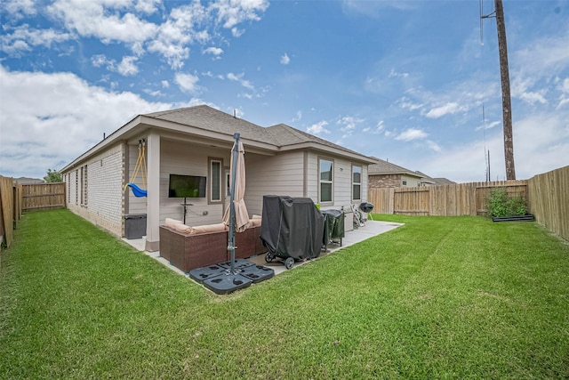 1214 Red Hills Dr, Rosharon, TX 77583 - back of house featuring a patio area and a shingled roof