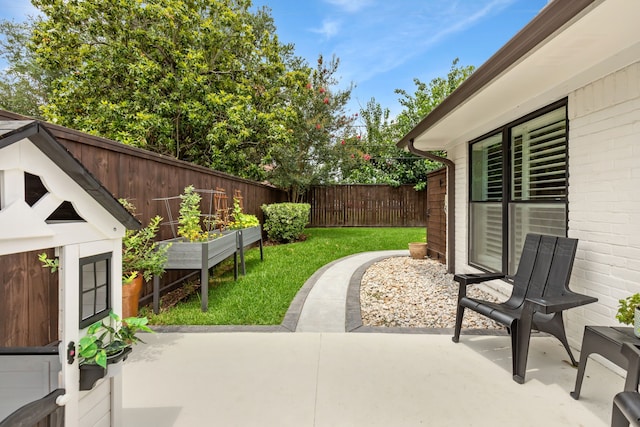 2502 Briarbrook Dr, Houston, TX 77042 - view of patio featuring a vegetable garden