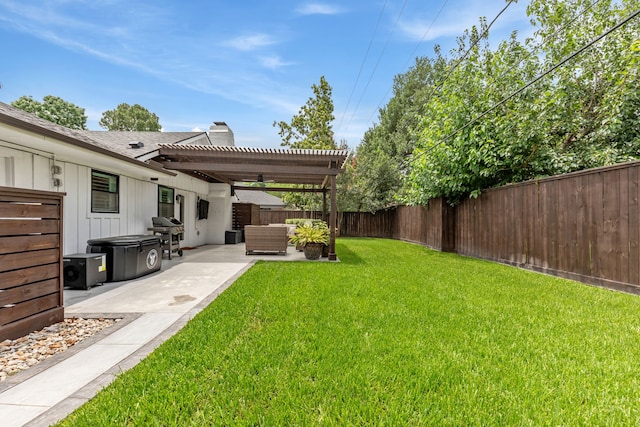2502 Briarbrook Dr, Houston, TX 77042 - view of yard featuring an outdoor hangout area, a pergola, and a patio