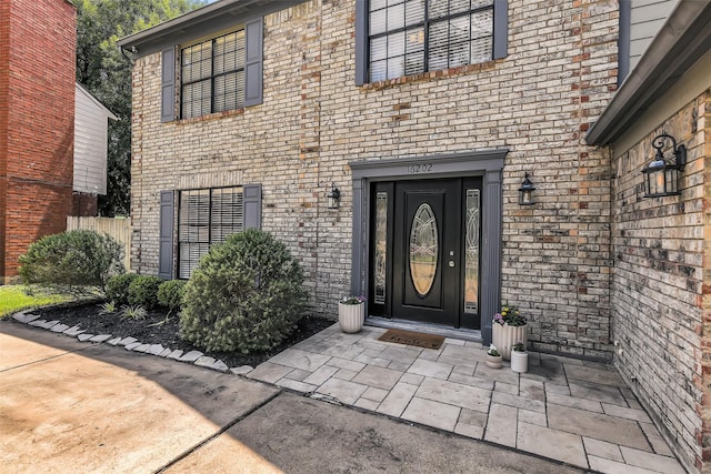 16202 Elm Point Ct, Houston, TX 77095 - property entrance featuring brick siding