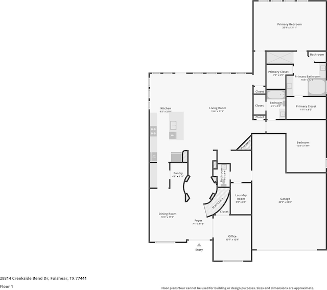 28814 Creekside Bend Dr, Fulshear, TX 77441 - floor plan / room layout