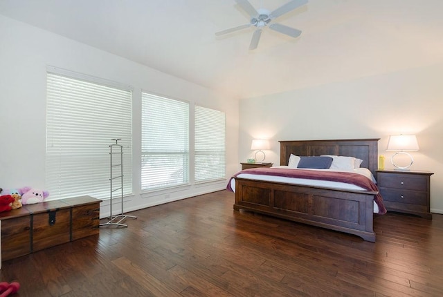 3011 Bonnebridge Way Blvd, Houston, TX 77082 - bedroom with wood finished floors, vaulted ceiling, ceiling fan, and baseboards