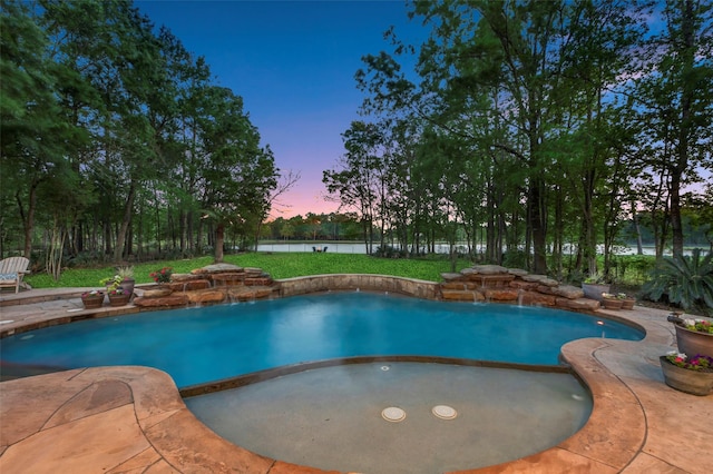 3806 W Benders Landing Blvd, Spring, TX 77386 - outdoor pool with a water view and a patio