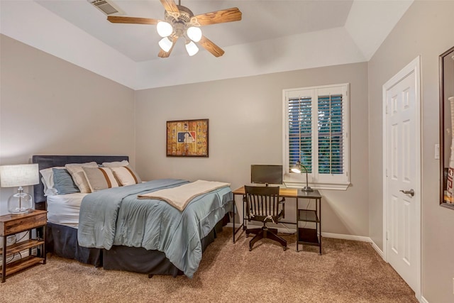 3806 W Benders Landing Blvd, Spring, TX 77386 - bedroom with carpet flooring, a raised ceiling, baseboards, and a ceiling fan
