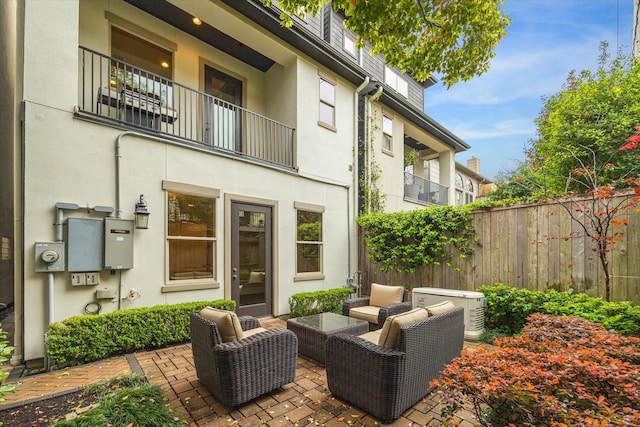 6619 Minola St, Houston, TX 77007 - view of patio / terrace with outdoor lounge area and a balcony