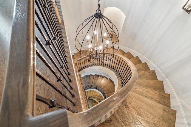 6619 Minola St, Houston, TX 77007 - staircase with a chandelier