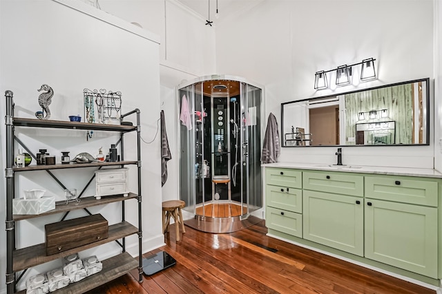 1805 Market St, Galveston, TX 77550 - interior space with a sink, dark wood-style floors, baseboards, and a high ceiling
