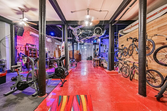 1805 Market St, Galveston, TX 77550 - exercise room featuring a ceiling fan
