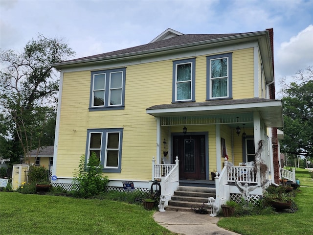1017 Water St, Navasota, TX 77868 - view of front of house with covered porch and a front lawn