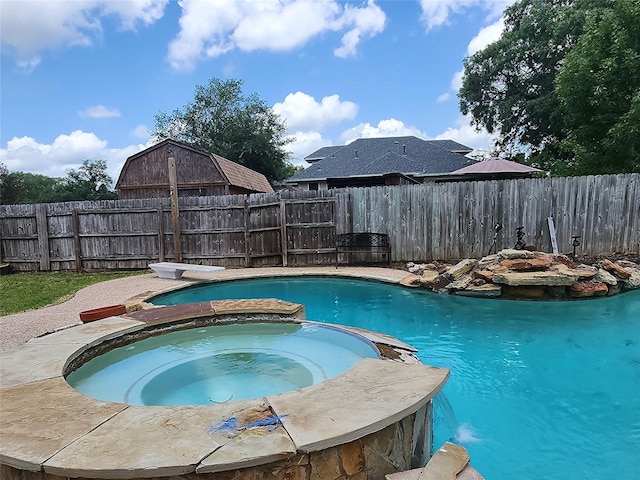 1017 Water St, Navasota, TX 77868 - view of pool with a fenced backyard and a pool with connected hot tub