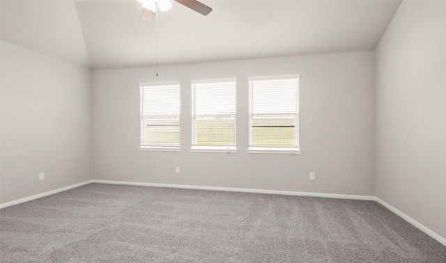 32407 Tallow Creek Dr, Waller, TX 77484 - unfurnished room with carpet, plenty of natural light, a ceiling fan, and vaulted ceiling