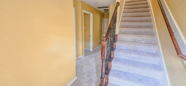 10722 Clearview Villa Pl, Houston, TX 77025 - stairs featuring carpet floors and baseboards