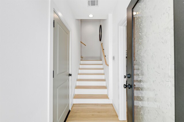 1503 Chestnut St Unit B, Houston, TX 77009 - staircase with wood finished floors and baseboards