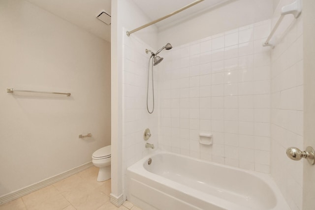 4311 Roaring Rapids Dr, Pasadena, TX 77059 - full bath featuring toilet, baseboards, washtub / shower combination, and tile patterned floors