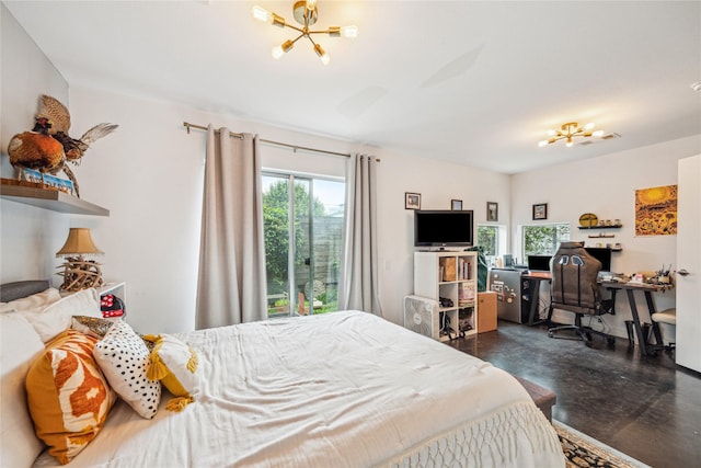 429 Meadow St, Houston, TX 77020 - bedroom featuring concrete floors and an office area