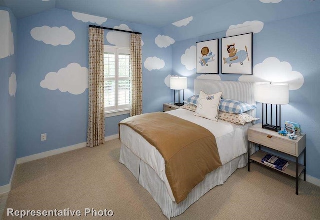 2296 Vargas St, Magnolia, TX 77316 - carpeted bedroom with baseboards and lofted ceiling