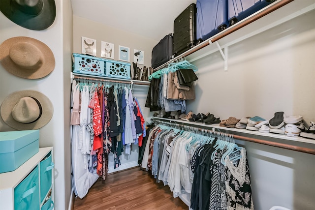 8806 Lakeshore Bend Dr, Houston, TX 77080 - walk in closet with wood finished floors