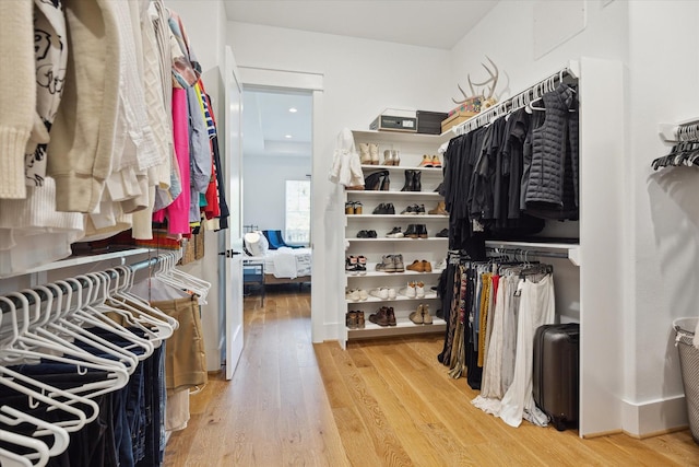 1402 Missouri Unit B, Houston, TX 77006 - walk in closet featuring light wood-type flooring