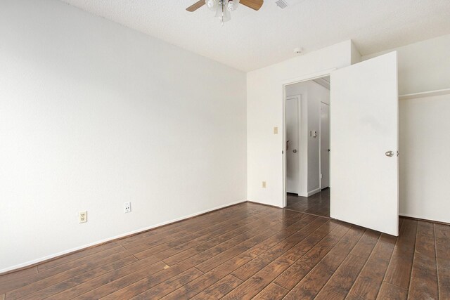11625 Lakeside Park Dr, Houston, TX 77077 - empty room with ceiling fan, dark wood-style flooring, and a smoke detector