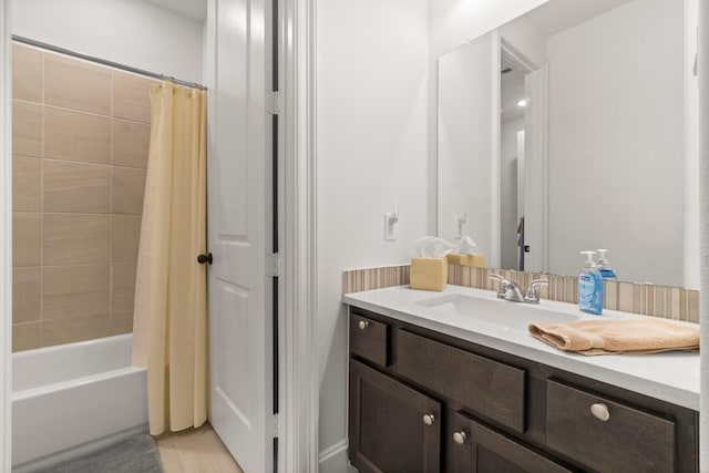 204 Terrain View Ct, Willis, TX 77318 - full bathroom with vanity and shower / bathtub combination with curtain