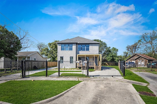 102 Glendale St, Houston, TX 77012 - view of front facade with a gate and concrete driveway