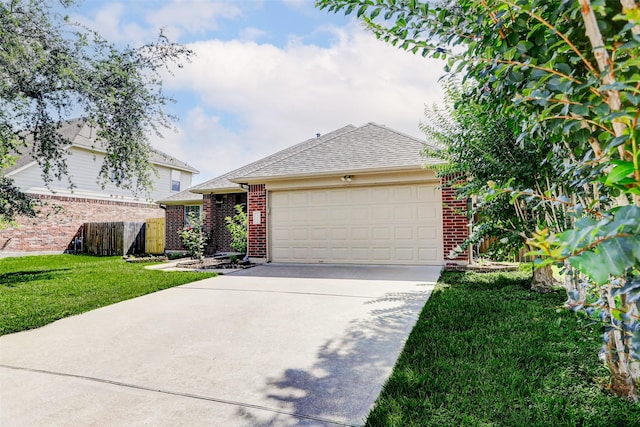 316 Magnolia Way, League City, TX 77573 - view of front of property with concrete driveway, an attached garage, brick siding, and a shingled roof
