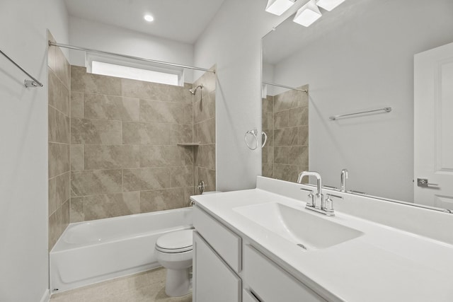 13122 Leisure Cove Dr, Texas City, TX 77568 - bathroom featuring vanity, bathing tub / shower combination, and toilet