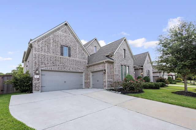 13630 E Palomino Lake Cir, Cypress, TX 77429 - view of front of property with brick siding, driveway, a front lawn, and a garage
