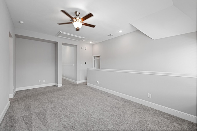 13630 E Palomino Lake Cir, Cypress, TX 77429 - carpeted spare room with a ceiling fan, recessed lighting, baseboards, attic access, and a smoke detector