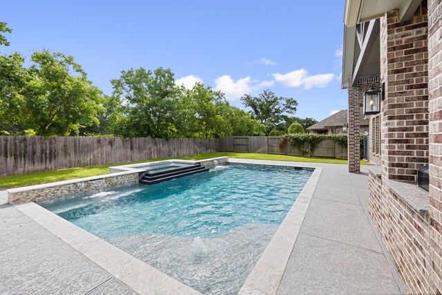 13630 E Palomino Lake Cir, Cypress, TX 77429 - view of pool featuring an in-ground hot tub, a fenced backyard, and a patio
