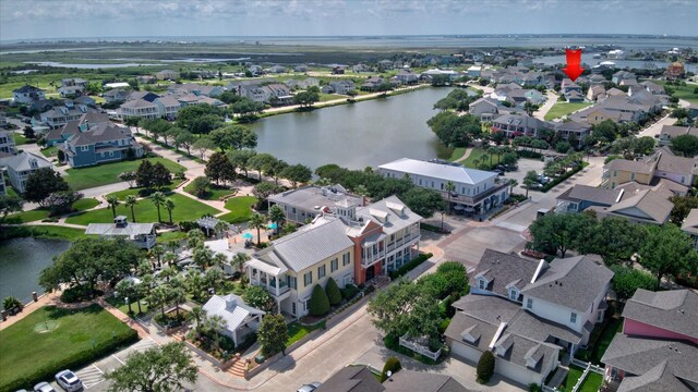 9 Broad St, Galveston, TX 77554 - aerial perspective of suburban area featuring a nearby body of water