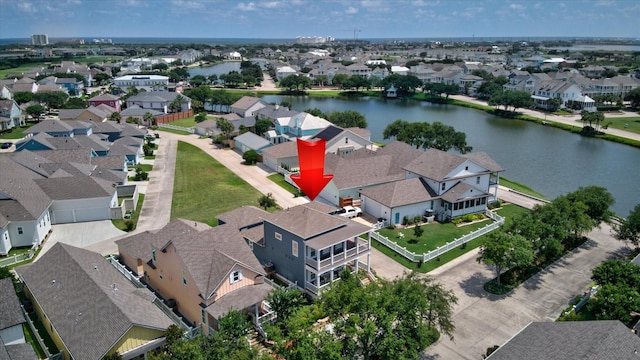 9 Broad St, Galveston, TX 77554 - aerial perspective of suburban area with a nearby body of water