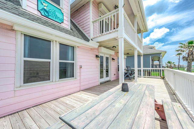 1197 County Road 230, Sargent, TX 77414 - wooden terrace featuring french doors