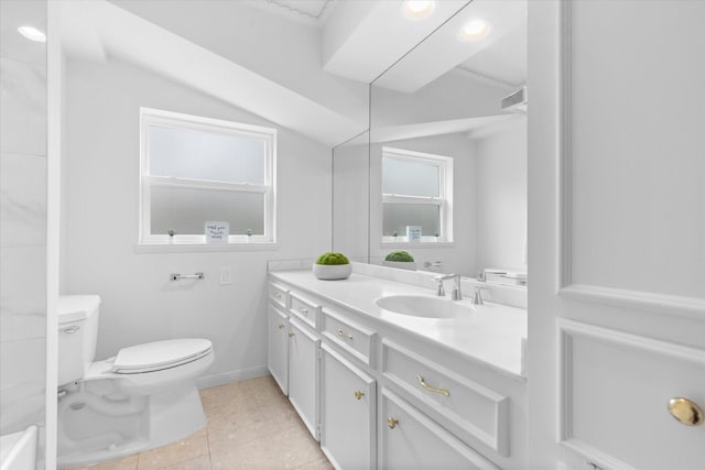 1518 S Gessner Rd, Houston, TX 77063 - full bathroom with toilet, vanity, and tile patterned flooring