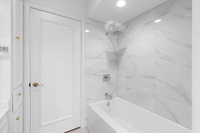 1518 S Gessner Rd, Houston, TX 77063 - full bathroom featuring shower / tub combination and recessed lighting