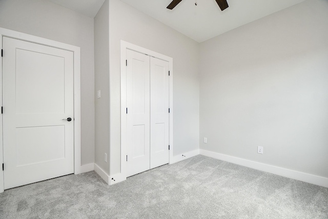 3337 Shelby Cir, Houston, TX 77051 - unfurnished bedroom with carpet flooring, baseboards, a closet, and a ceiling fan