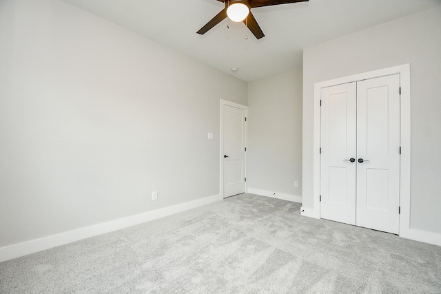 3337 Shelby Cir, Houston, TX 77051 - unfurnished bedroom with carpet floors, baseboards, a closet, and a ceiling fan