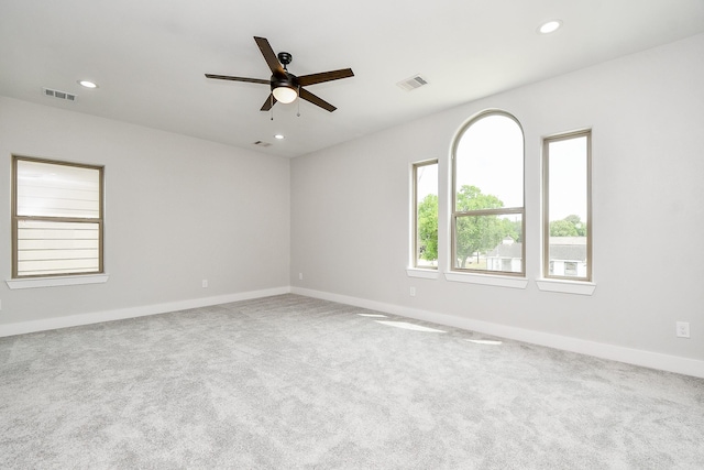3337 Shelby Cir, Houston, TX 77051 - carpeted spare room featuring a ceiling fan, recessed lighting, and baseboards
