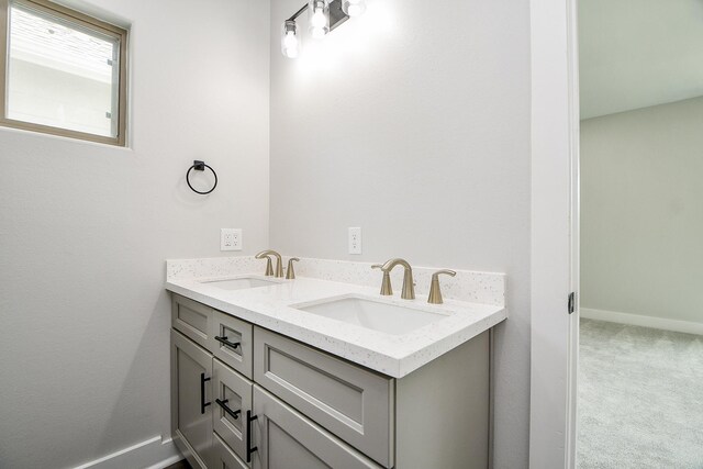 3337 Shelby Cir, Houston, TX 77051 - bathroom with double vanity and baseboards