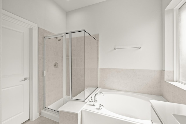 319 Riesling Dr, Alvin, TX 77511 - bathroom featuring a garden tub, a shower stall, and vanity