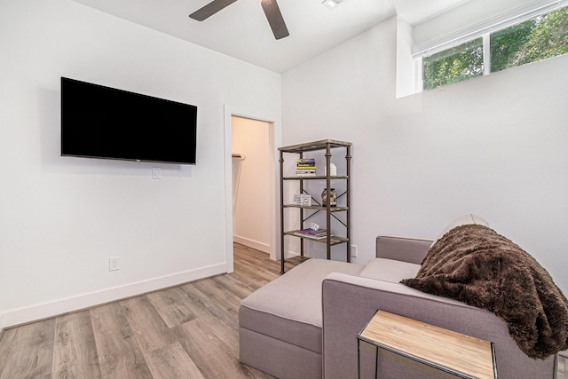 111 Seagull Path, Point Blank, TX 77364 - living area featuring light wood-style flooring and ceiling fan
