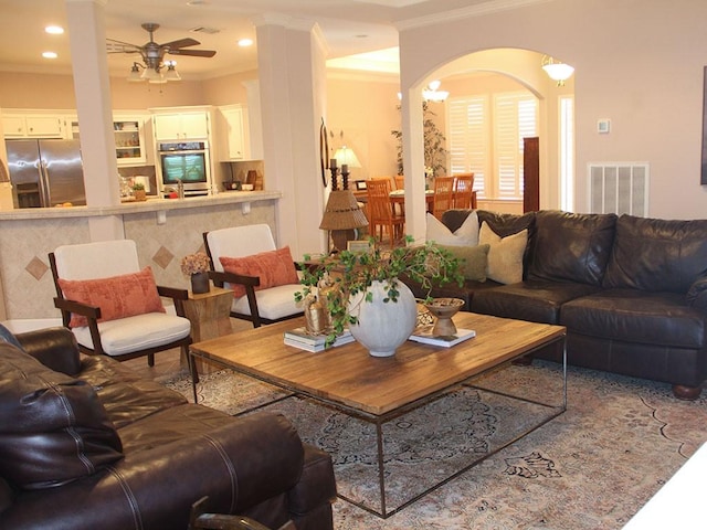 2862 Dees Cir, Sealy, TX 77474 - building lobby with ornamental molding, recessed lighting, and a sink