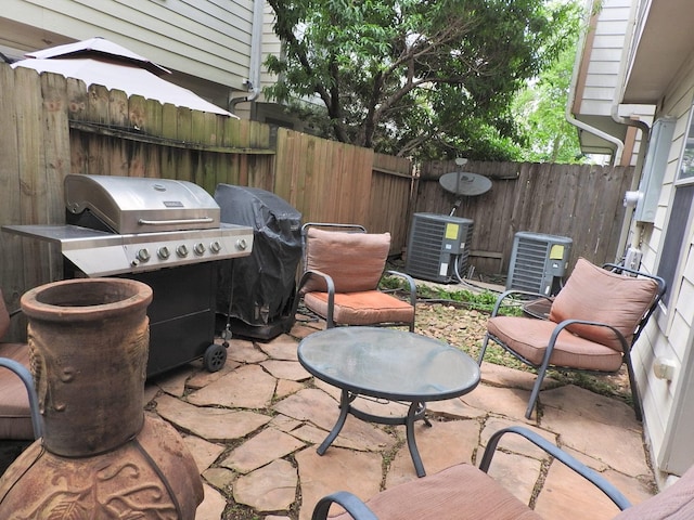 3426 Skyline Village Dr, Houston, TX 77057 - view of patio with area for grilling and central air condition unit