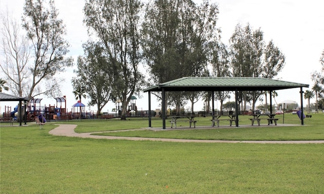 3805 19th St N, Texas City, TX 77590 - view of home's community with a gazebo and a yard