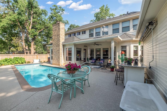 3407 Gold Candle Dr, Spring, TX 77388 - view of swimming pool featuring a patio and ceiling fan