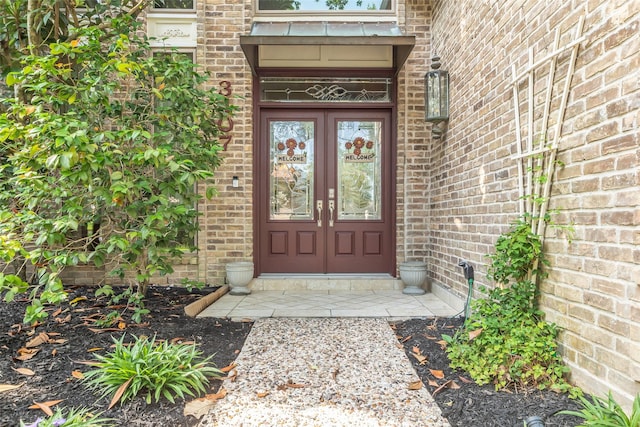 3407 Gold Candle Dr, Spring, TX 77388 - doorway to property with brick siding and french doors