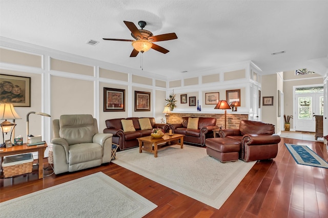3407 Gold Candle Dr, Spring, TX 77388 - living area with ceiling fan and wood finished floors