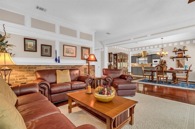 3407 Gold Candle Dr, Spring, TX 77388 - living area featuring a chandelier and wood finished floors