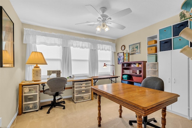 3407 Gold Candle Dr, Spring, TX 77388 - carpeted office featuring ceiling fan and baseboards