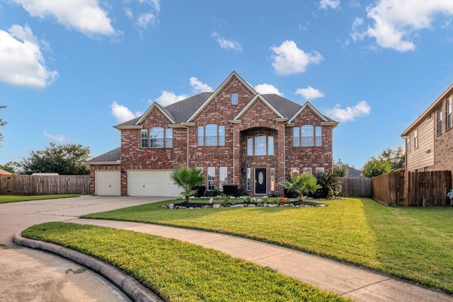 2402 Leslie Ln, Deer Park, TX 77536 - traditional-style home with driveway, brick siding, an attached garage, and a shingled roof